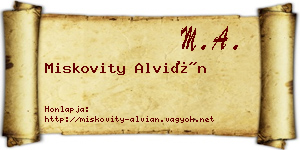 Miskovity Alvián névjegykártya